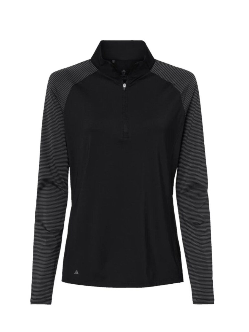 Adidas A521 - Women's Stripe Block Quarter-Zip Pullover - Black - Picture 4 of 5